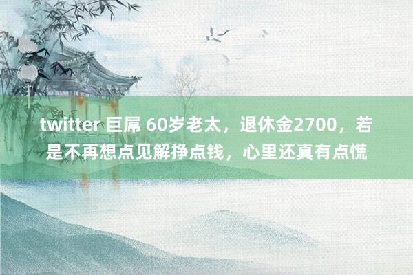 twitter 巨屌 60岁老太，退休金2700，若是不再想点见解挣点钱，心里还真有点慌