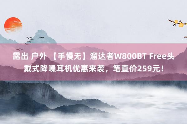 露出 户外 【手慢无】溜达者W800BT Free头戴式降噪耳机优惠来袭，笔直价259元！