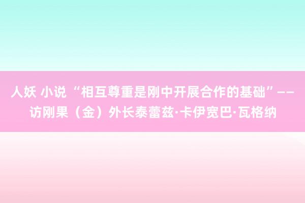 人妖 小说 “相互尊重是刚中开展合作的基础”——访刚果（金）外长泰蕾兹·卡伊宽巴·瓦格纳